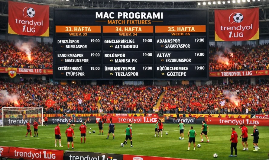 Trendyol 1. Lig 33, 34 ve 35. Hafta Maçlarının Detaylı Programı